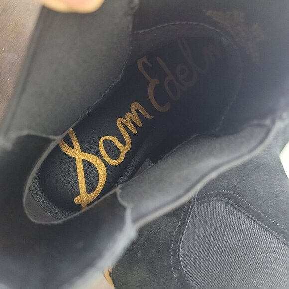 NEW Sam Edelman Women's 6.5 Jazmine Chelsea Boot Black Suede - Picture 8 of 10